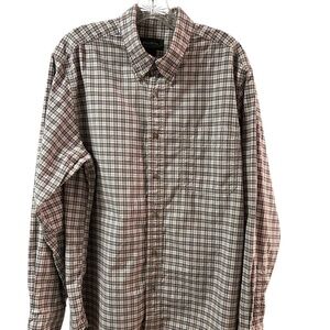 Men's Eddie Bauer 100% Cotton Red White & Blue Long sleeve shirt size L